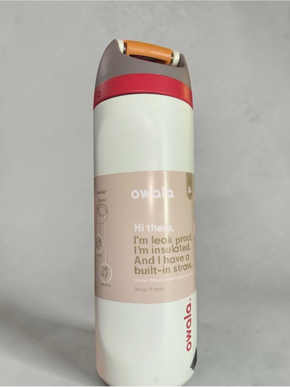 New Owala 24oz. FeeSip Stainless Steel Water Bottle